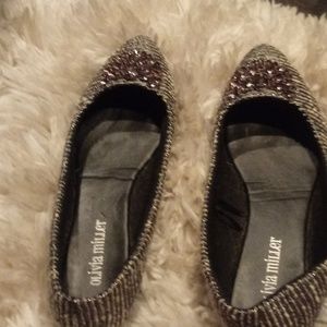 Cute bling silver flats
